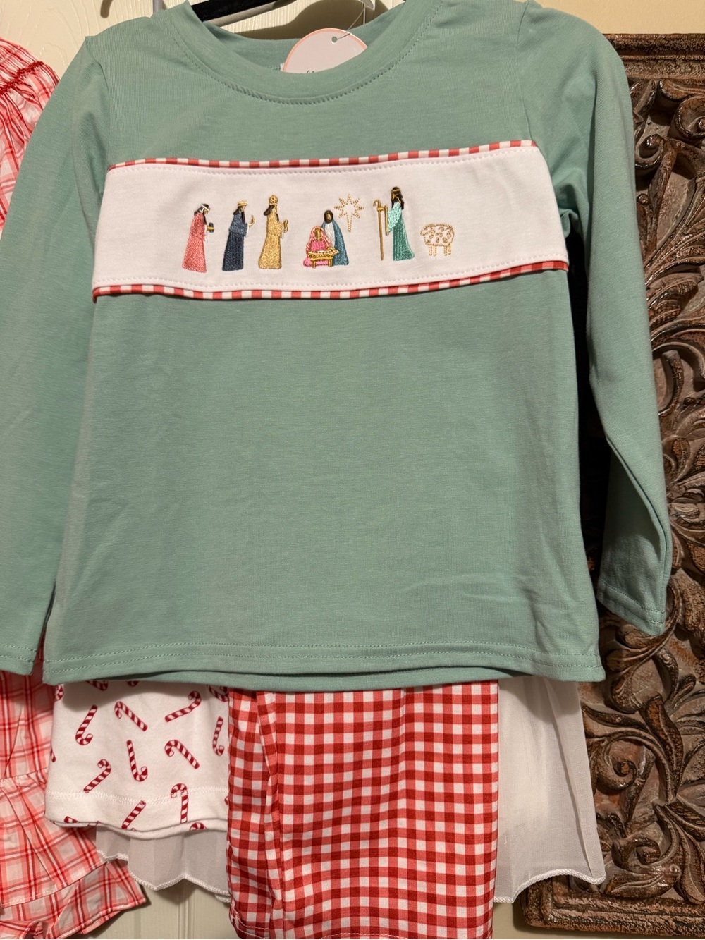 Abby & Evie Emroderied Navity Set with Matching Pants NWT Size 5